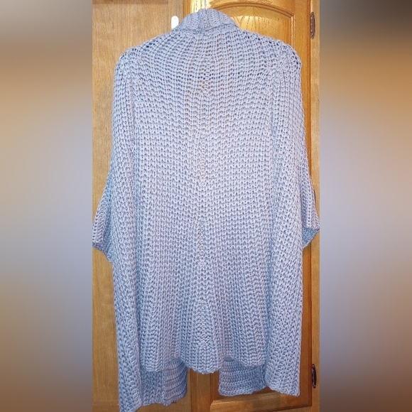 Oddy Gray Knitted Short Sleeve Open Front Cardigan Tagged One Size - Picture 4 of 4